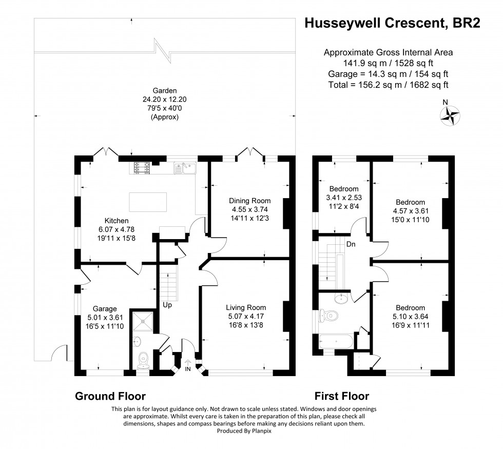 Floorplan for Husseywell Crescent, Bromley