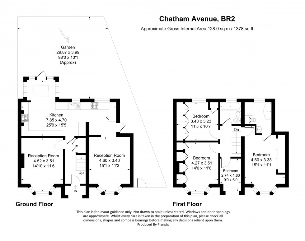 Floorplan for Chatham Avenue, Bromley