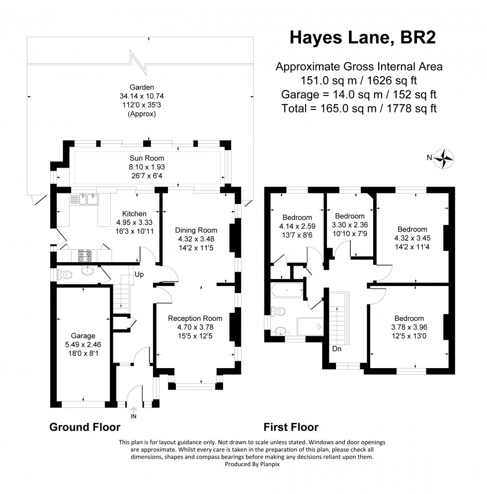 Floorplan for Hayes Lane, Bromley