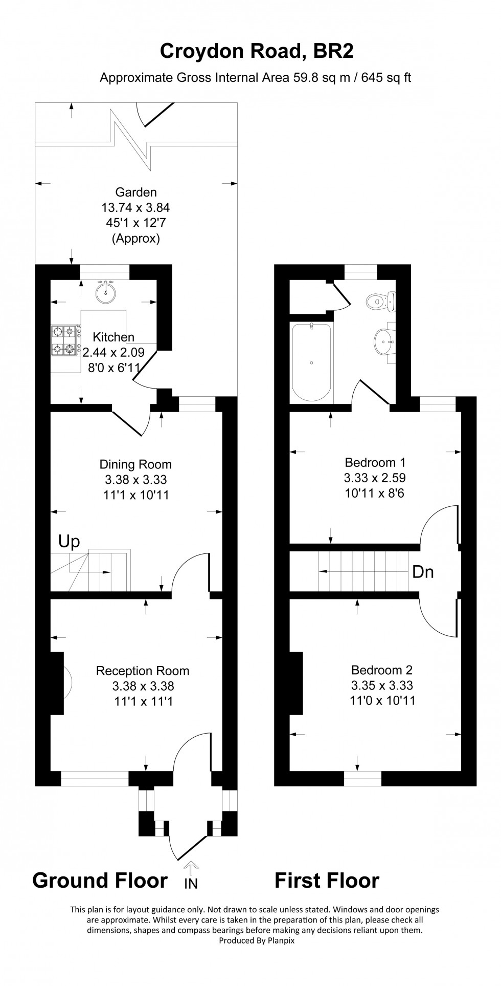 Floorplan for Croydon Road, Bromley