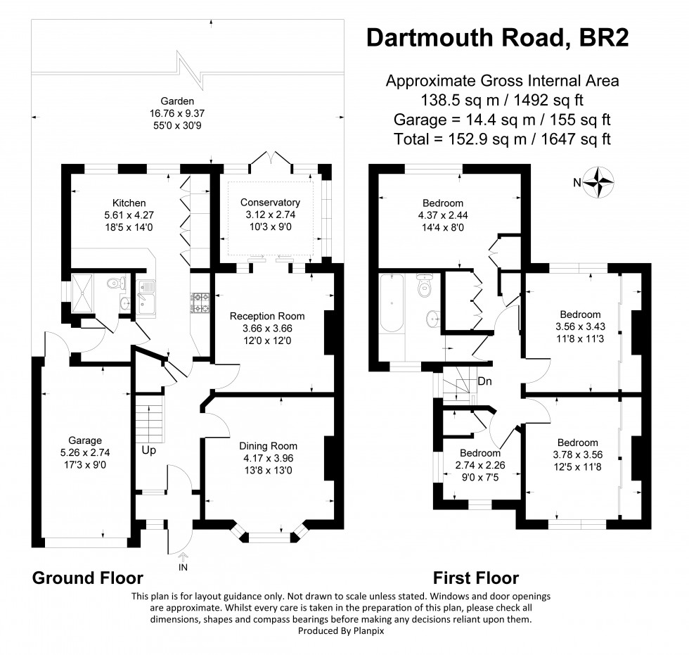 Floorplan for Dartmouth Road, Bromley