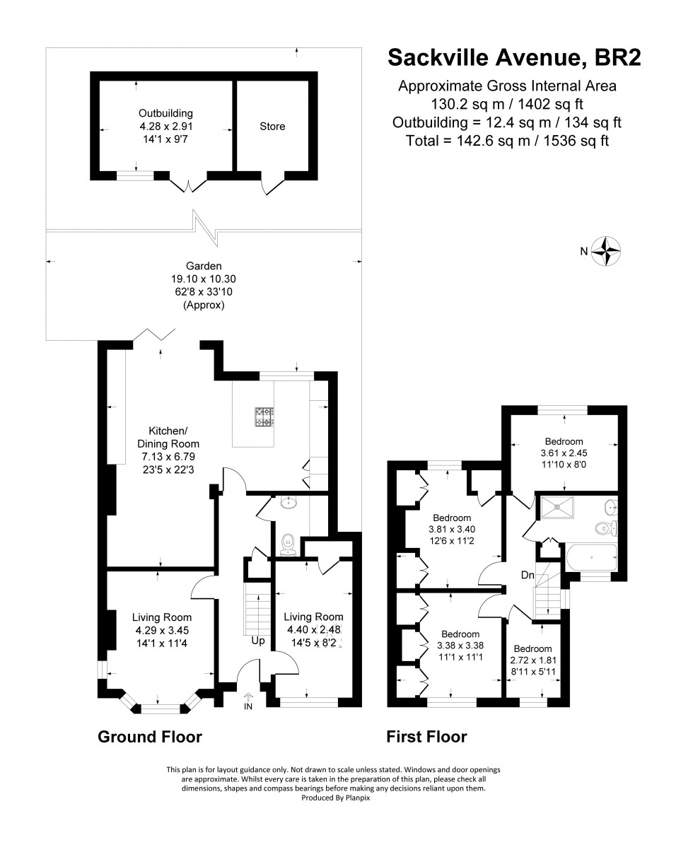 Floorplan for Sackville Avenue, Bromley