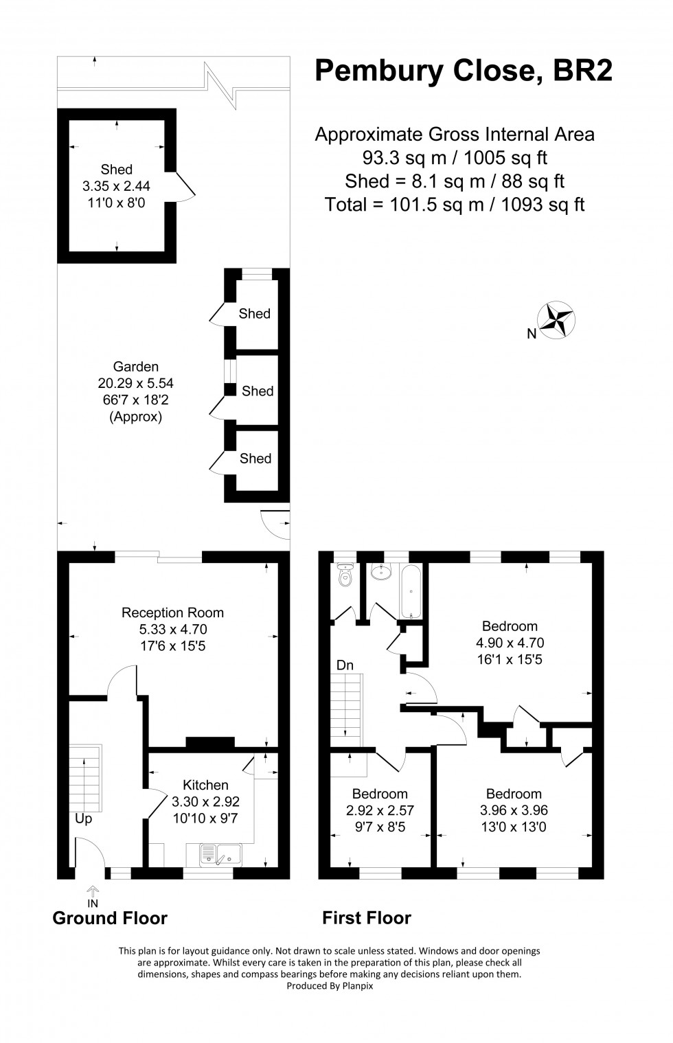 Floorplan for Pembury Close, Bromley