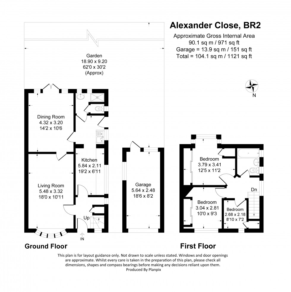 Floorplan for Alexander Close, Bromley