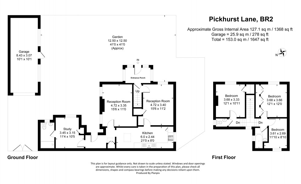 Floorplan for Pickhurst Lane, Bromley