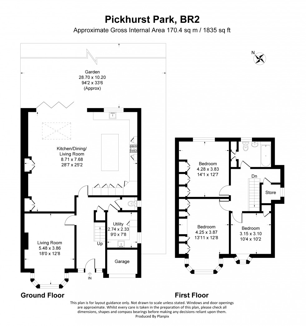 Floorplan for Pickhurst Park, Bromley