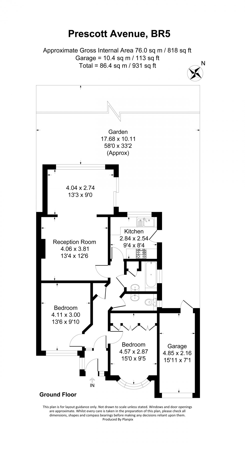 Floorplan for Prescott Avenue, Petts Wood