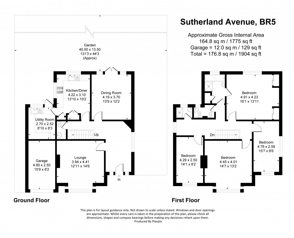 Floorplan for Sutherland Avenue, Petts Wood, Kent