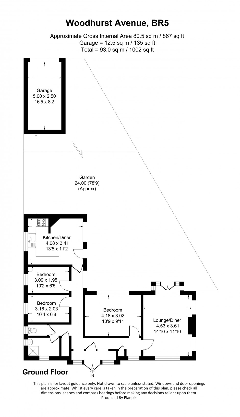 Floorplan for Woodhurst Avenue, Petts Wood