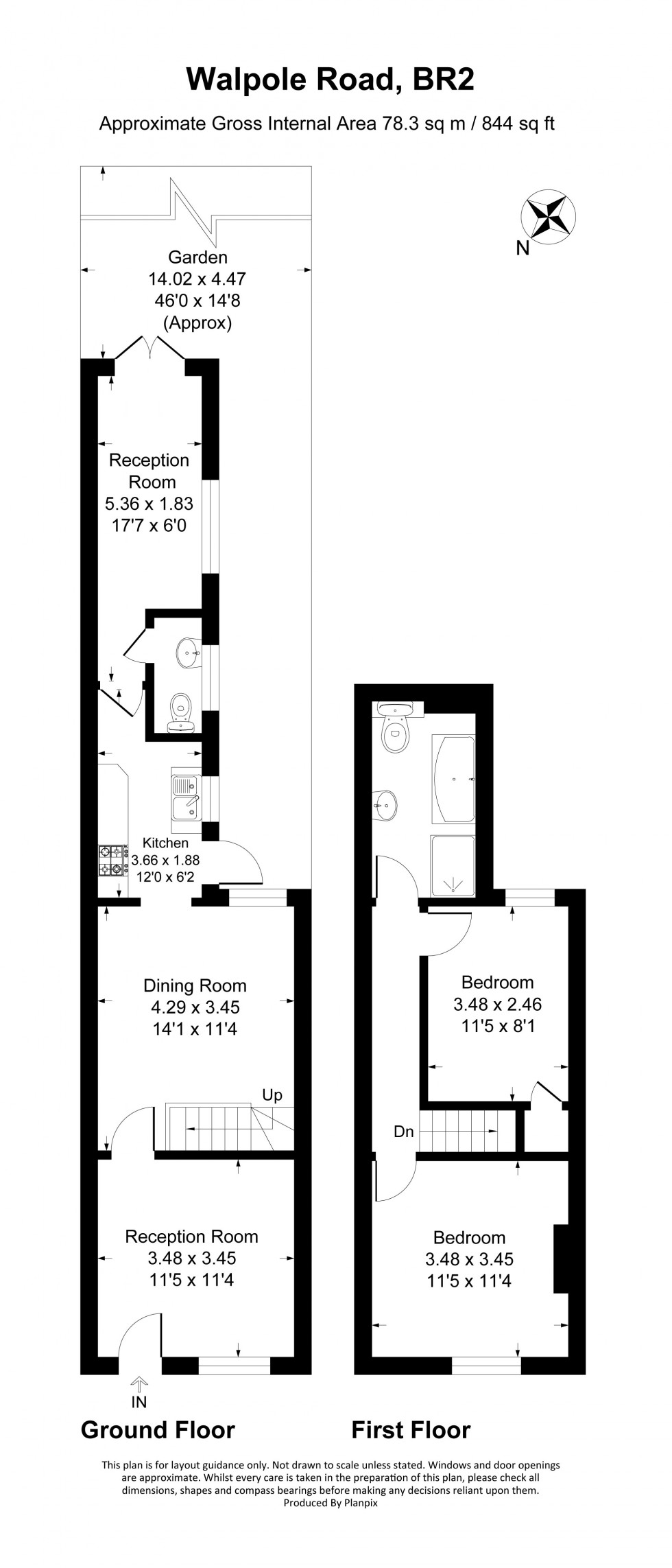 Floorplan for Walpole Road, Bromley