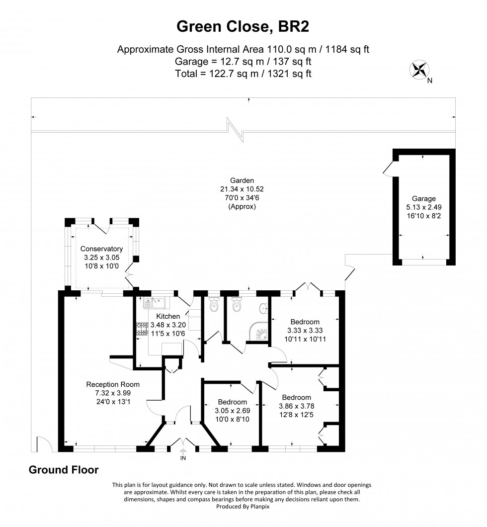 Floorplan for Green Close, Bromley