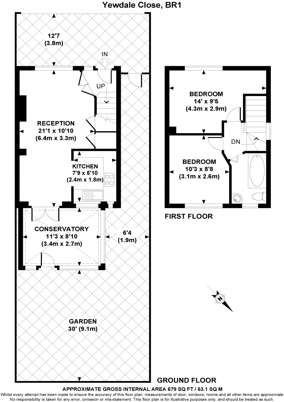 Floorplan for Yewdale Close, Bromley