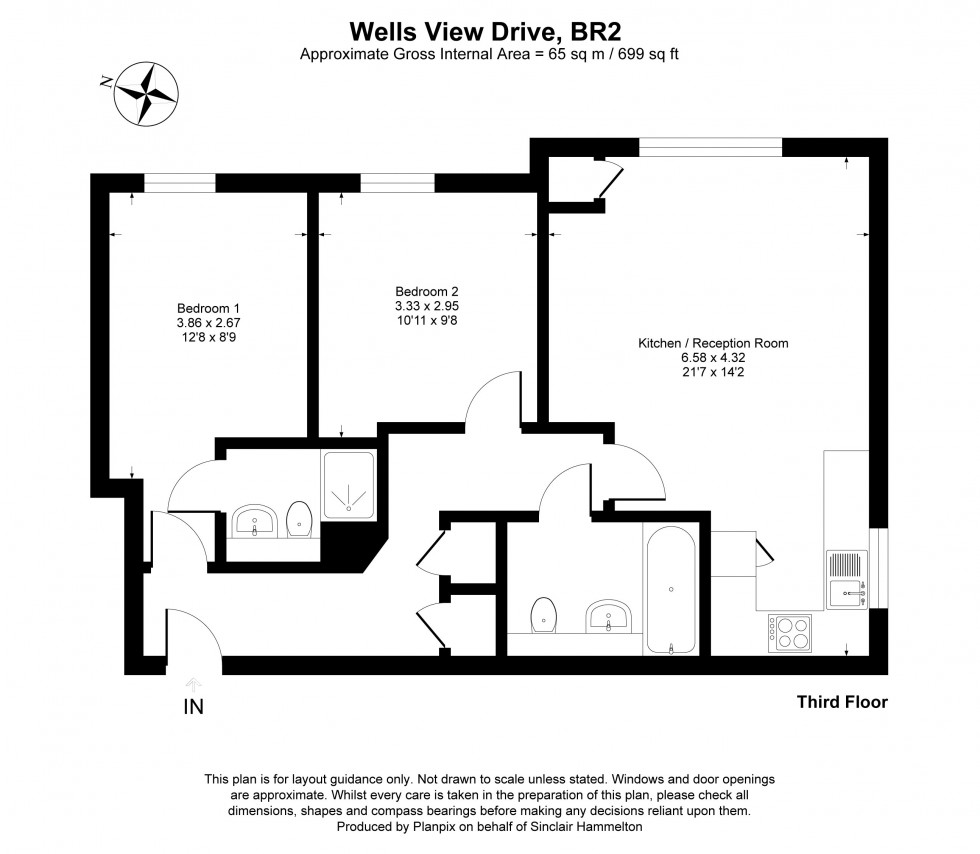 Floorplan for Wells View Drive, Bromley