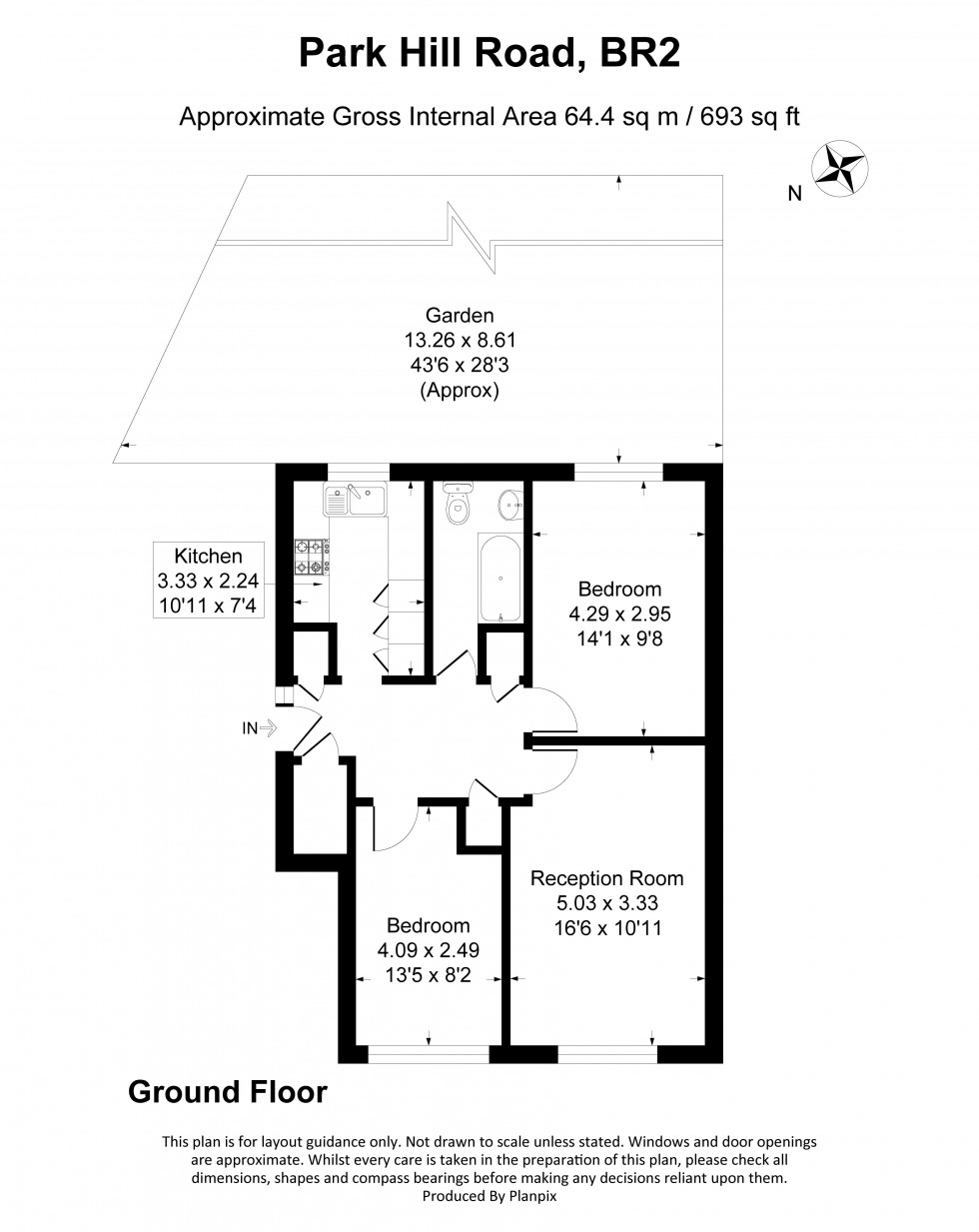 Floorplan for Park Hill Road, Bromley