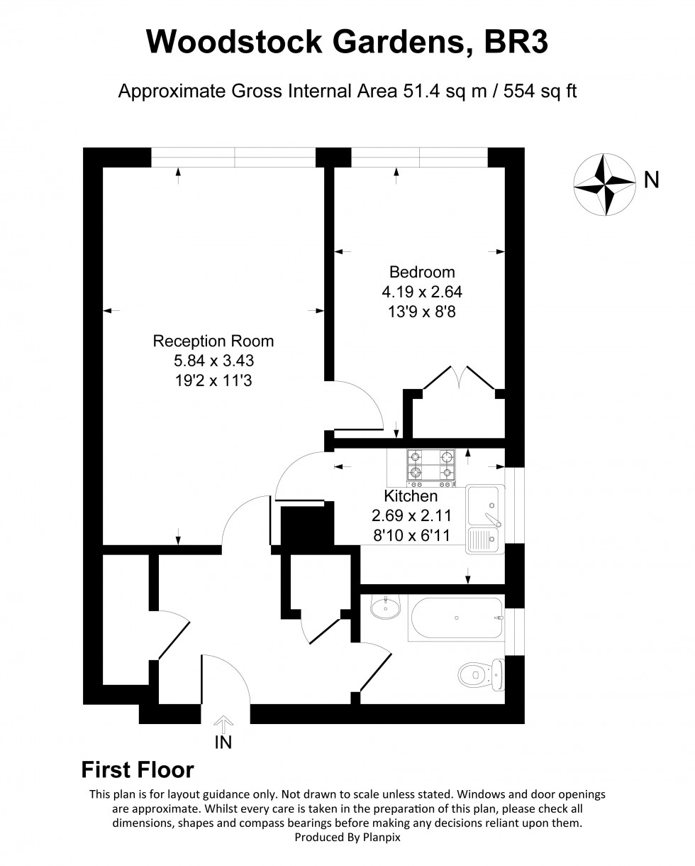 Floorplan for Woodstock Gardens, Beckenham