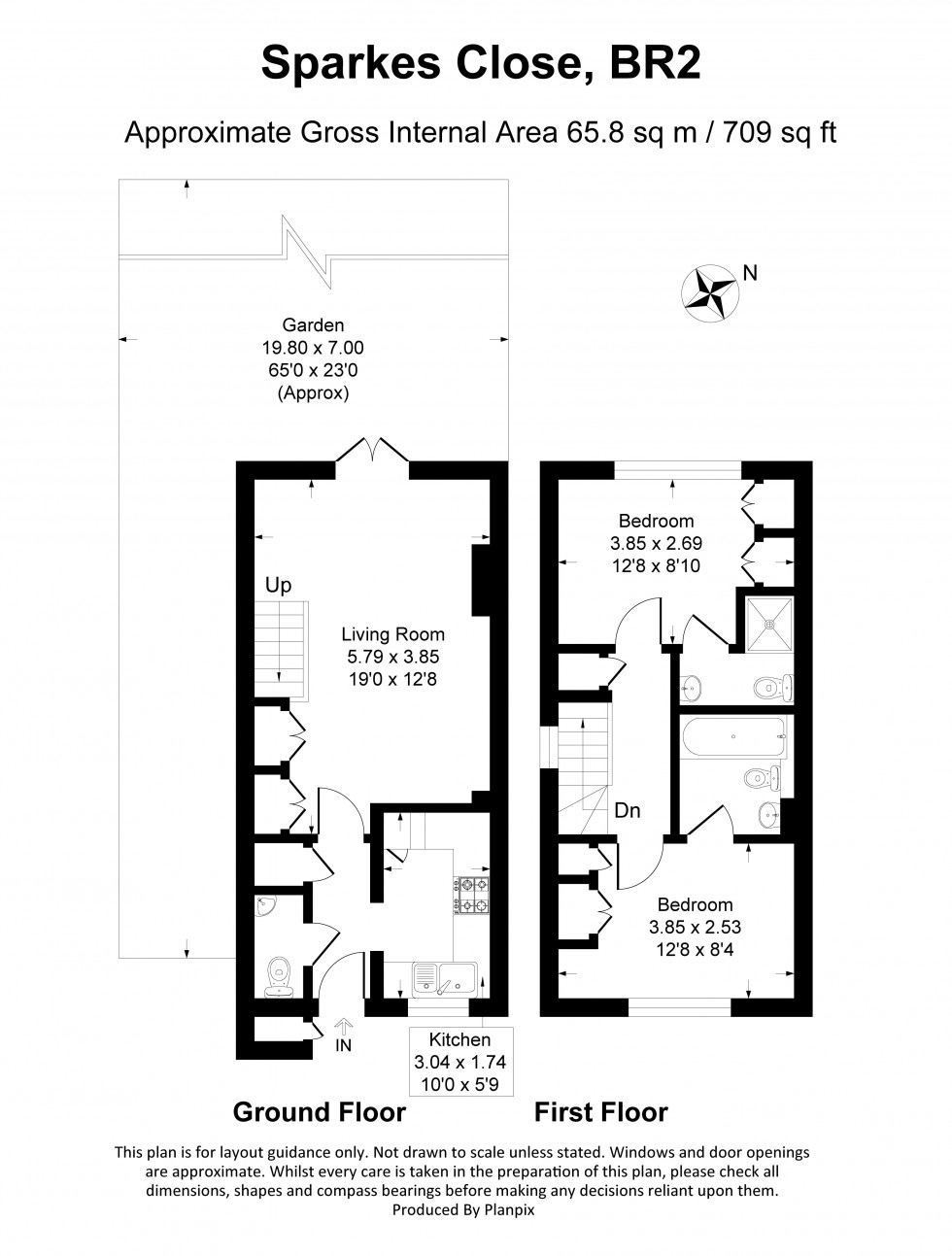 Floorplan for Sparkes Close, Bromley