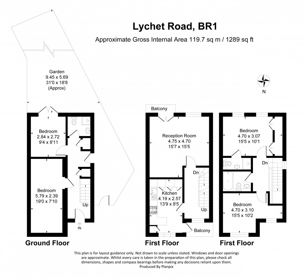 Floorplan for Lytchet Road, Bromley