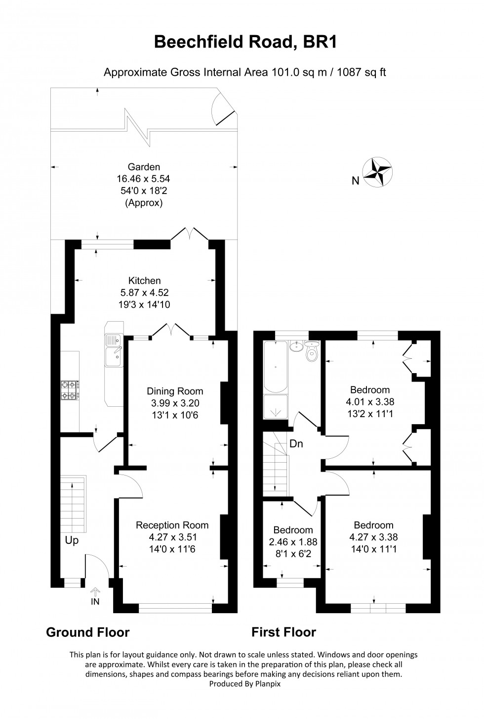 Floorplan for Beechfield Road, Bromley