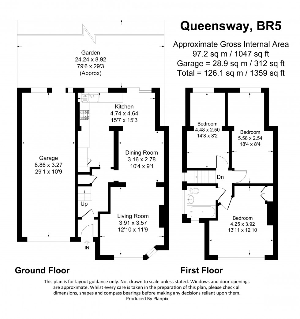 Floorplan for Queensway, Petts Wood