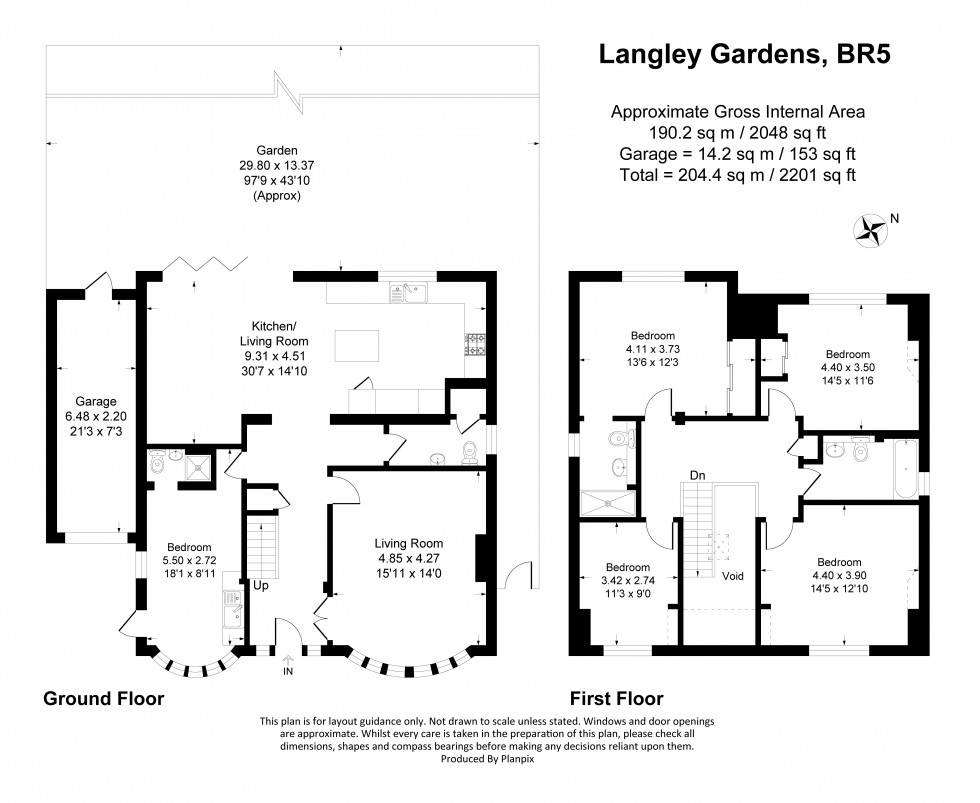 Floorplan for Langley Gardens, Petts Wood