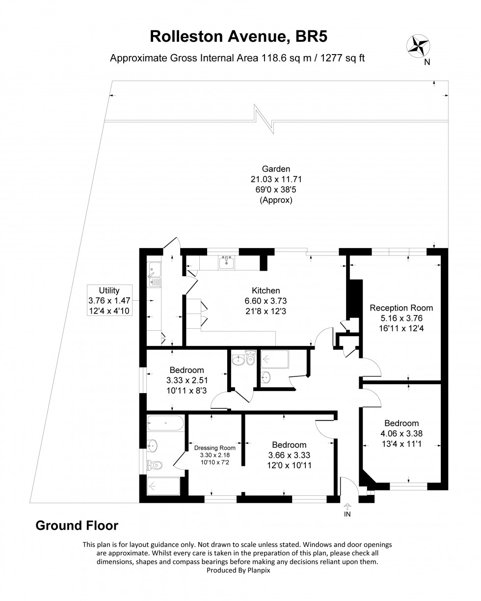 Floorplan for Rolleston Avenue, Petts Wood