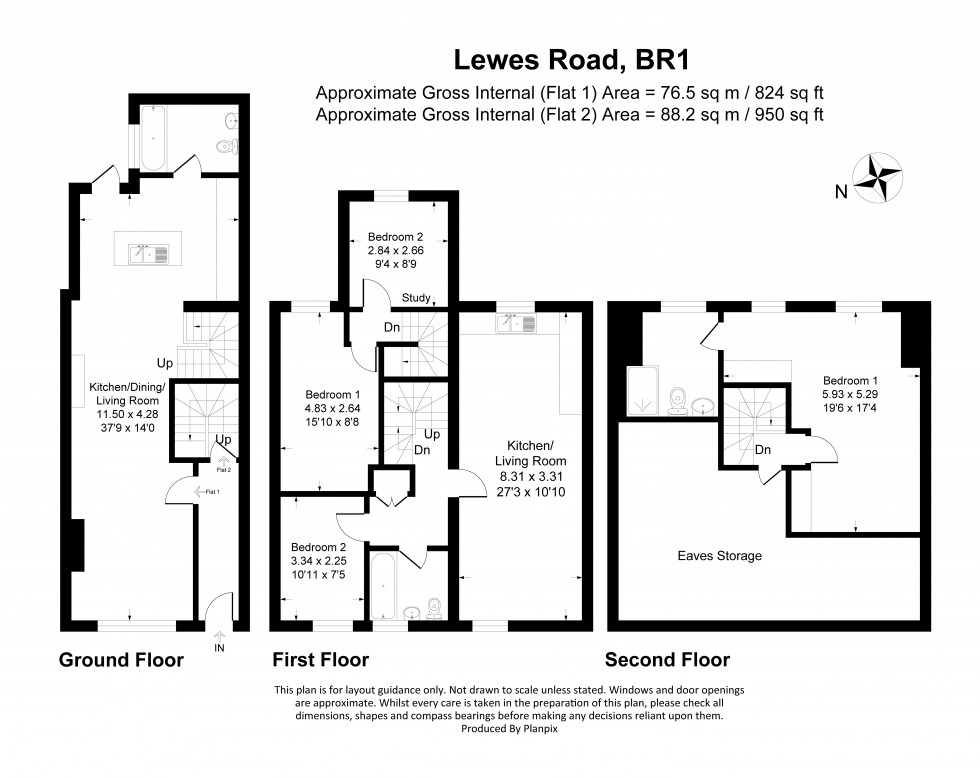 Floorplan for Lewes Road, Bromley