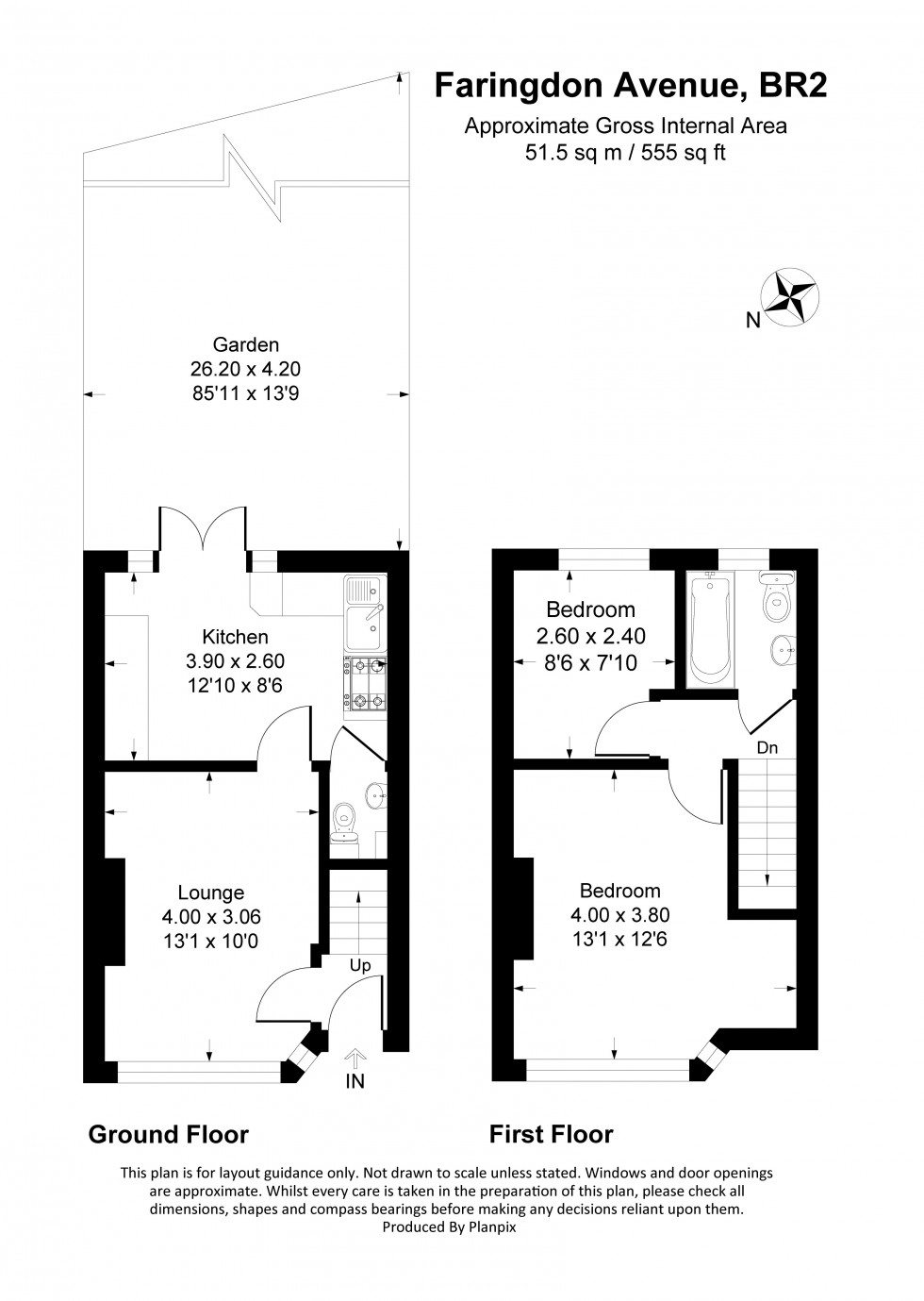 Floorplan for Faringdon Avenue, Bromley