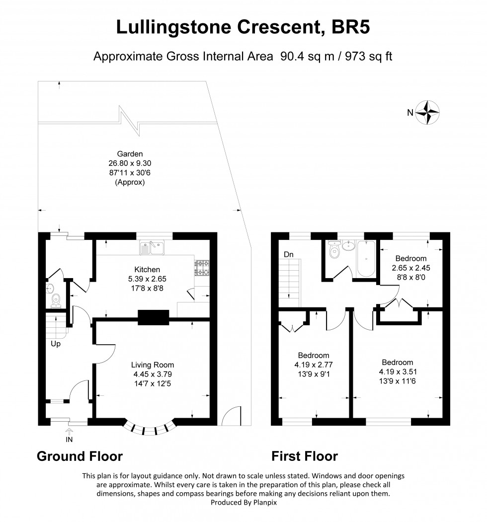 Floorplan for Lullingstone Crescent, Orpington