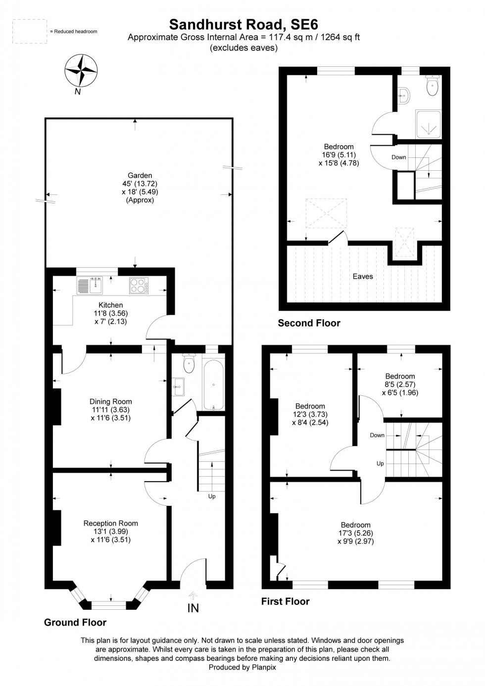 Floorplan for Sandhurst Road, London