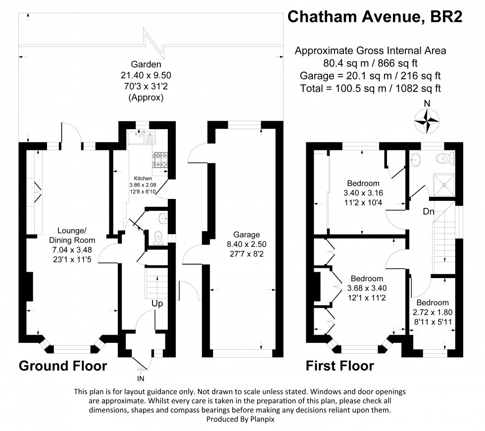 Floorplan for Chatham Avenue, Bromley