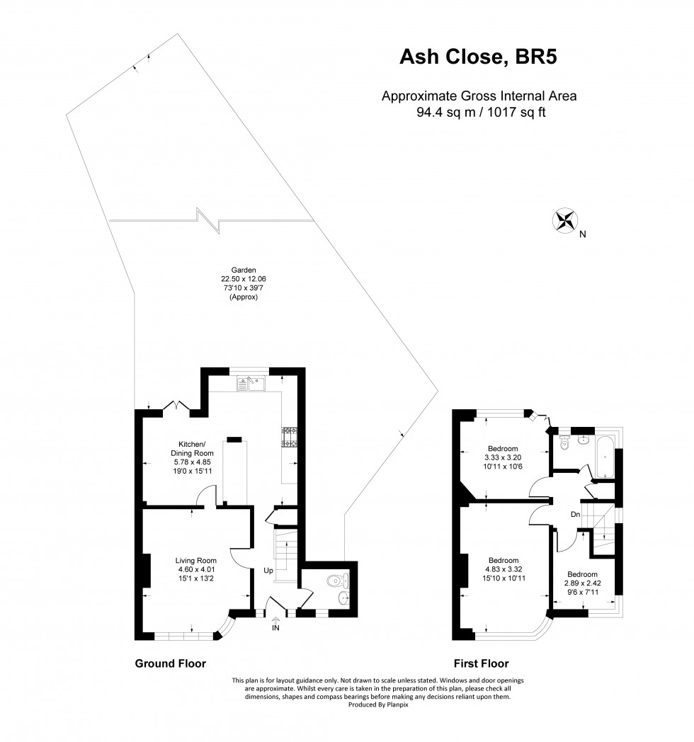 Floorplan for Ash Close, Petts Wood