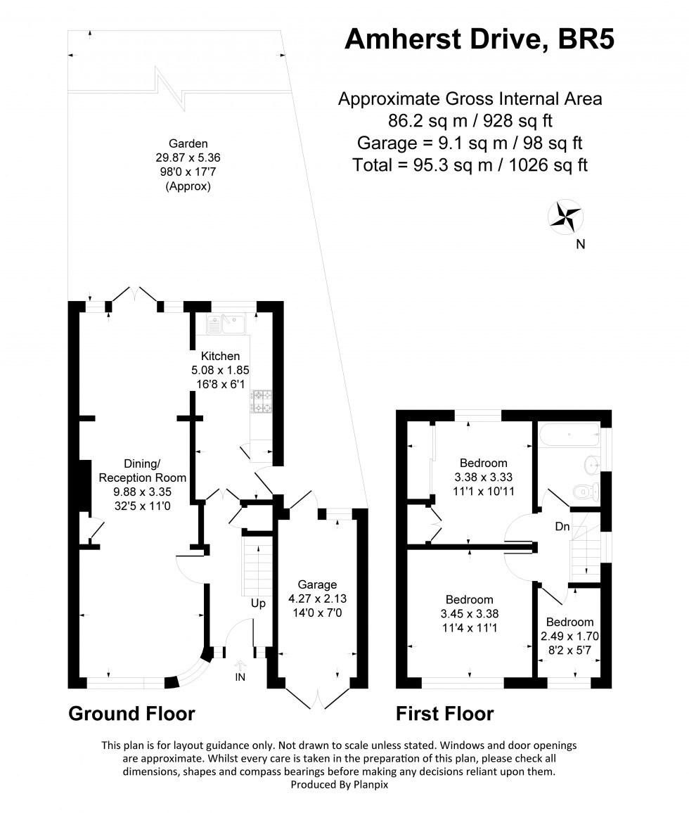 Floorplan for Amherst Drive, Orpington