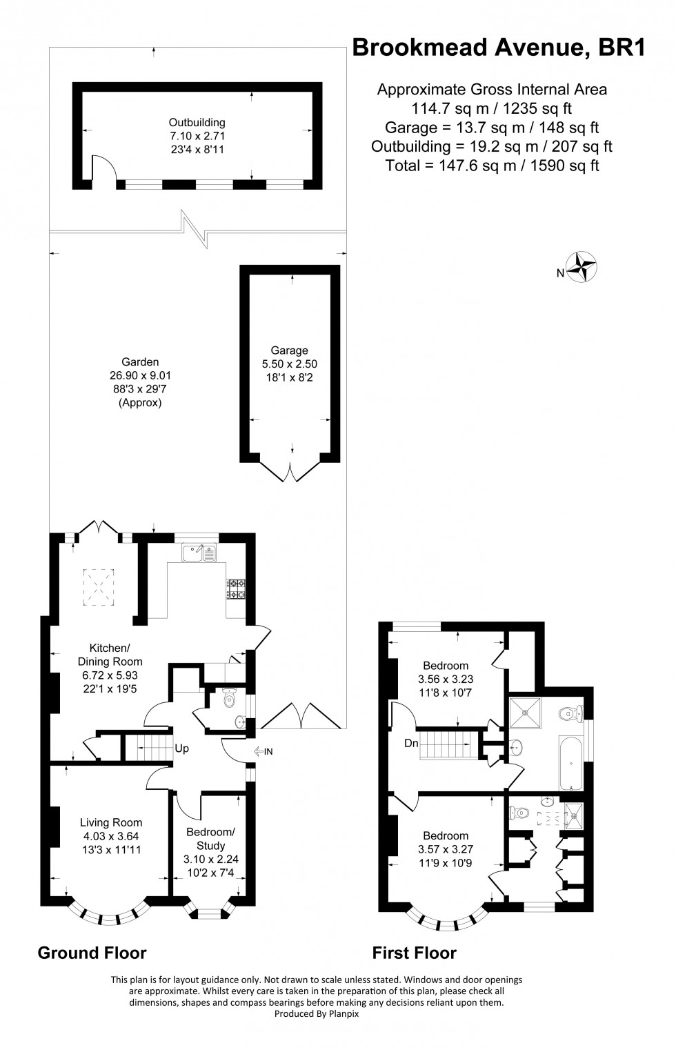 Floorplan for Brookmead Avenue, Bromley