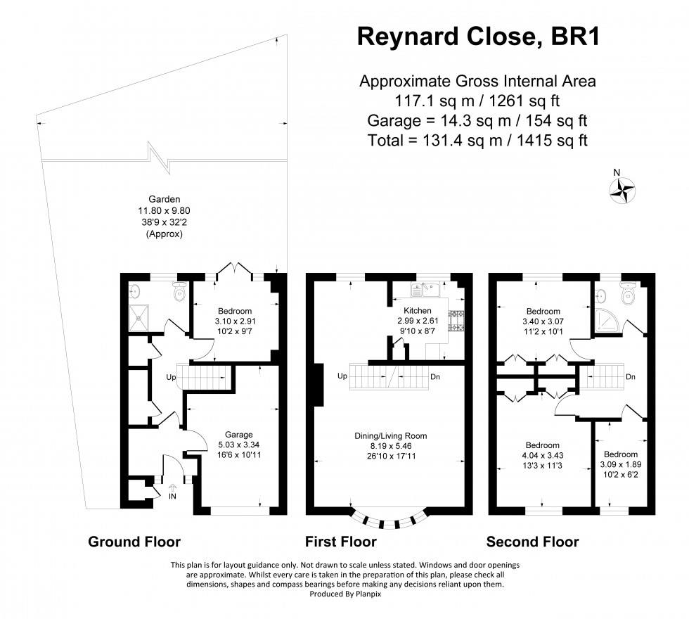 Floorplan for Reynard Close, Bickley