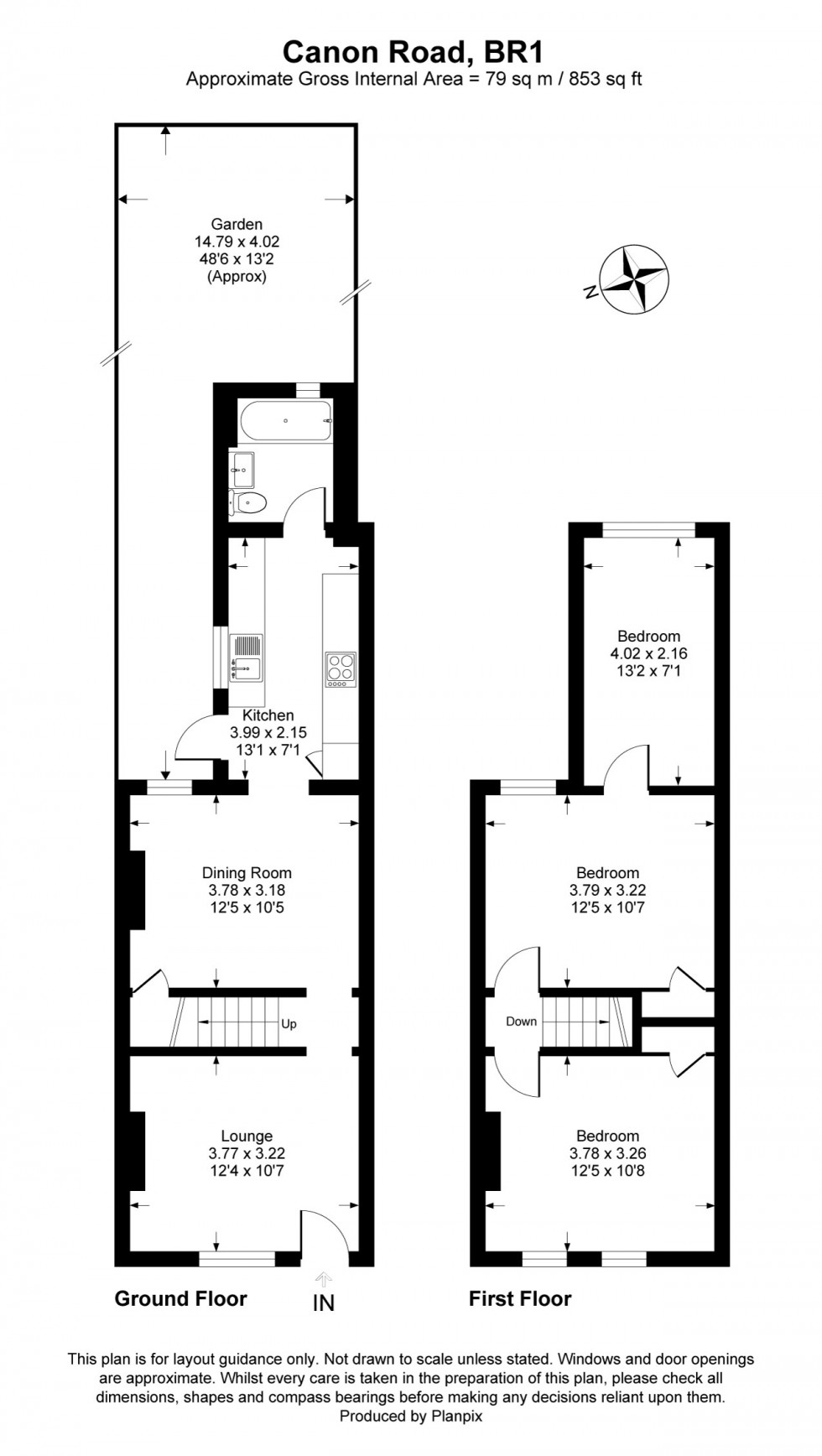 Floorplan for Canon Road, Bromley