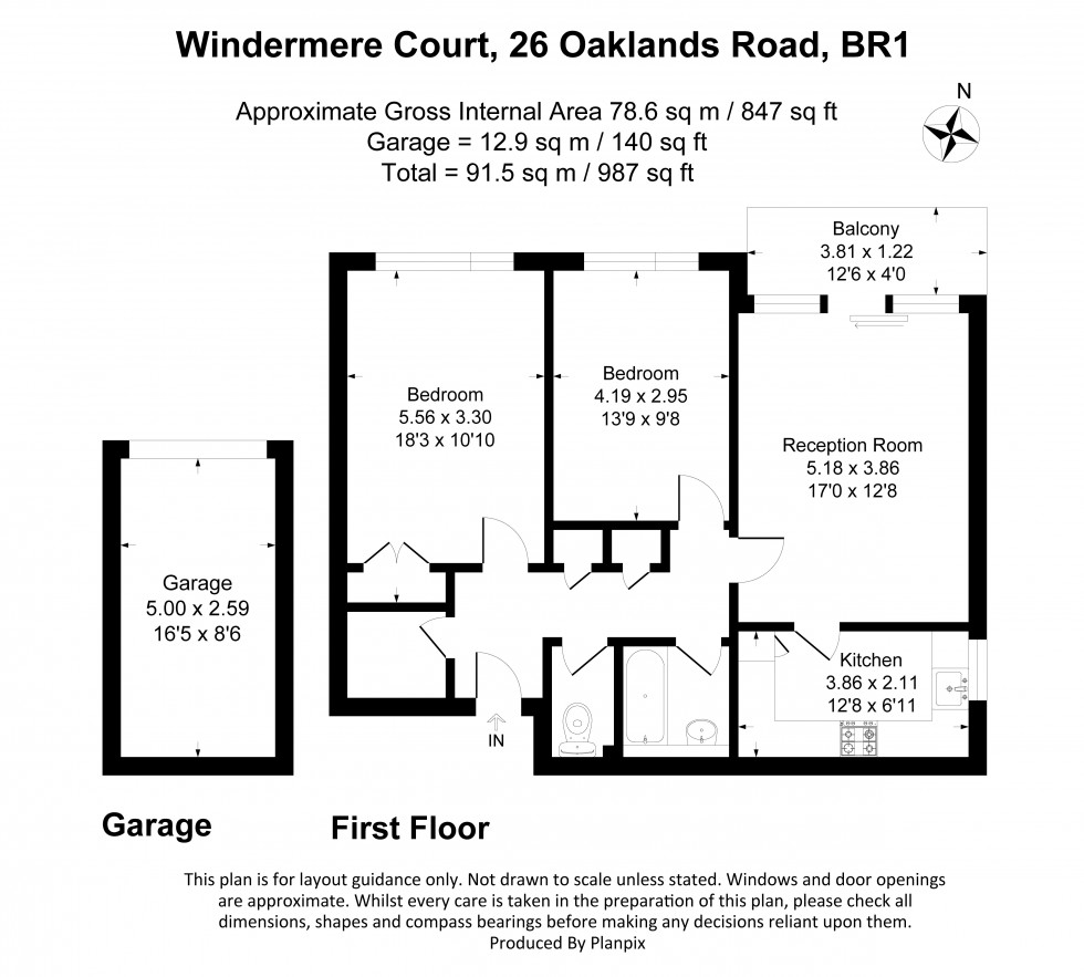 Floorplan for Oaklands Road, Bromley, Kent