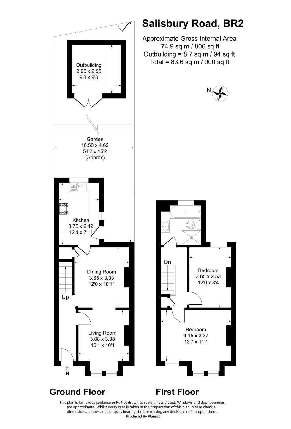 Floorplan for Salisbury Road, Bromley