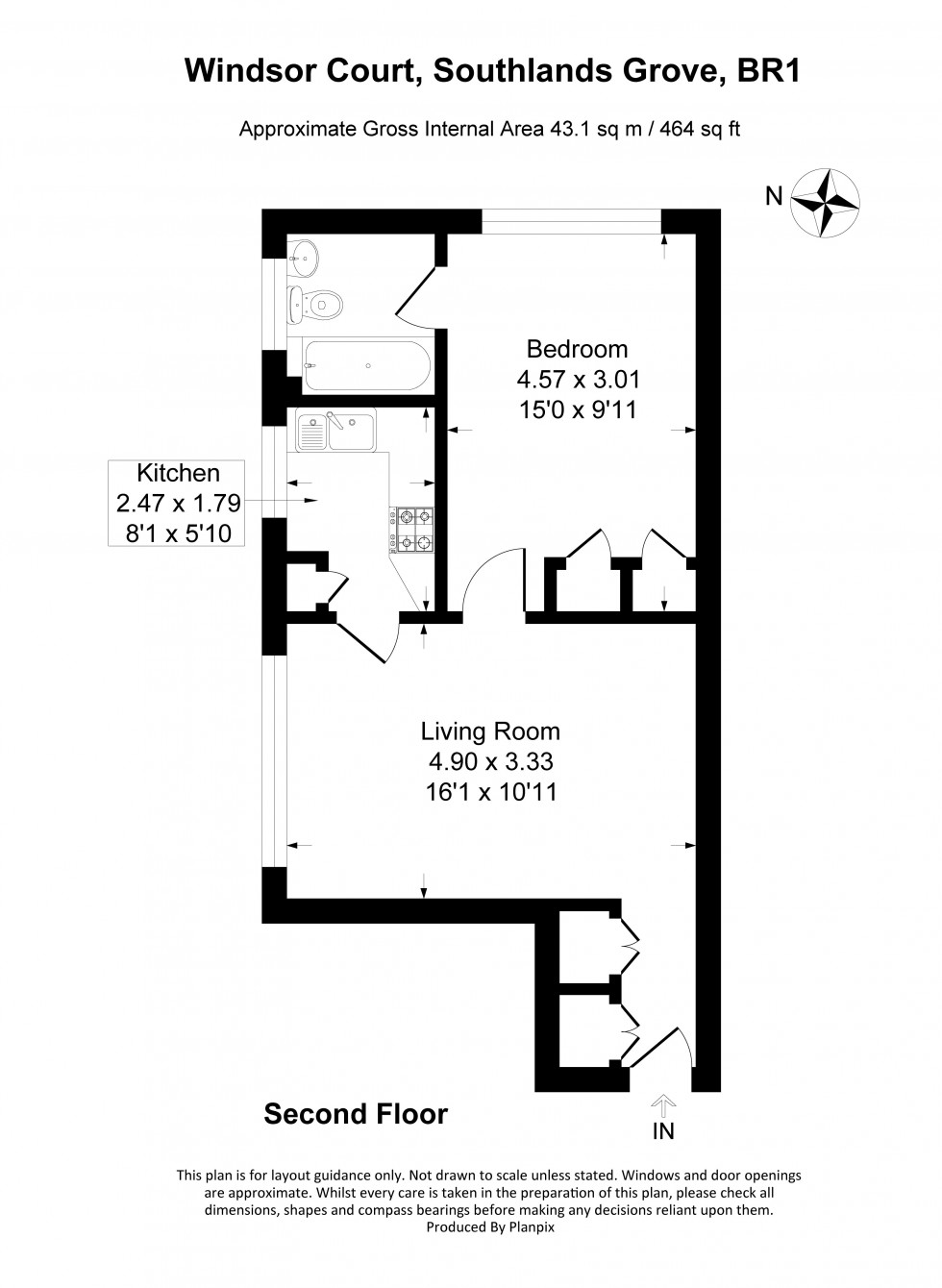 Floorplan for Southlands Grove, Bromley