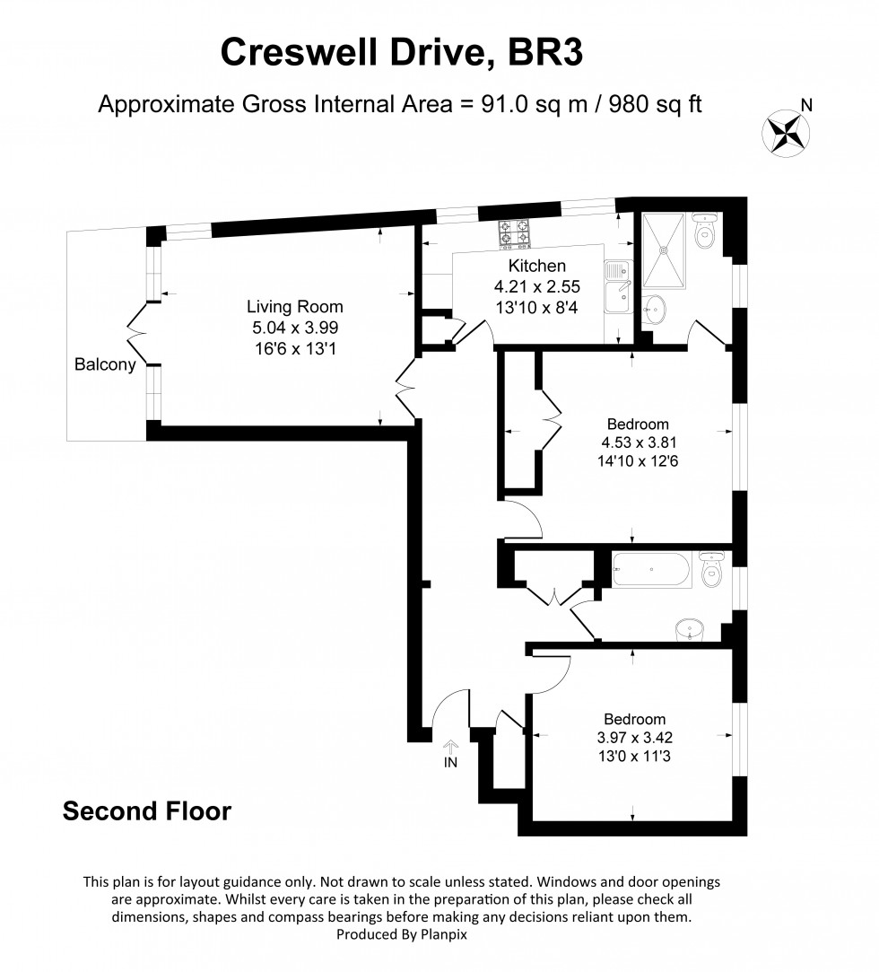 Floorplan for Creswell Drive, Beckenham