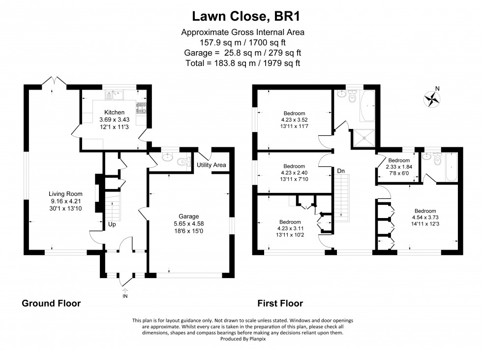 Floorplan for Lawn Close, Bromley