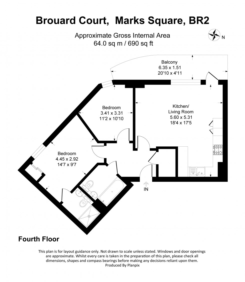 Floorplan for St. Marks Square, Bromley