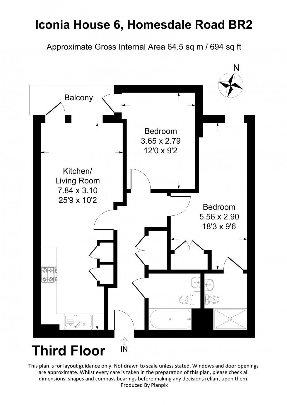 Floorplan for Homesdale Road, Bromley