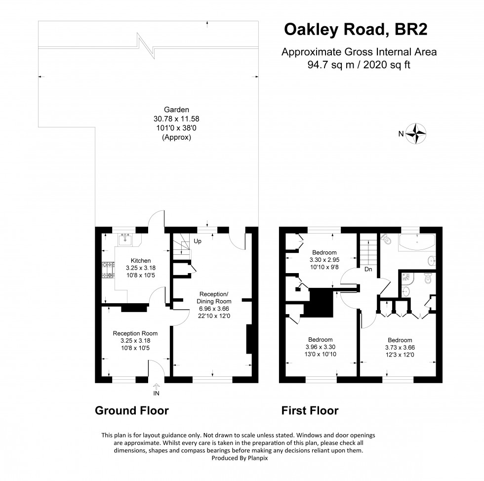 Floorplan for Oakley Road, Bromley