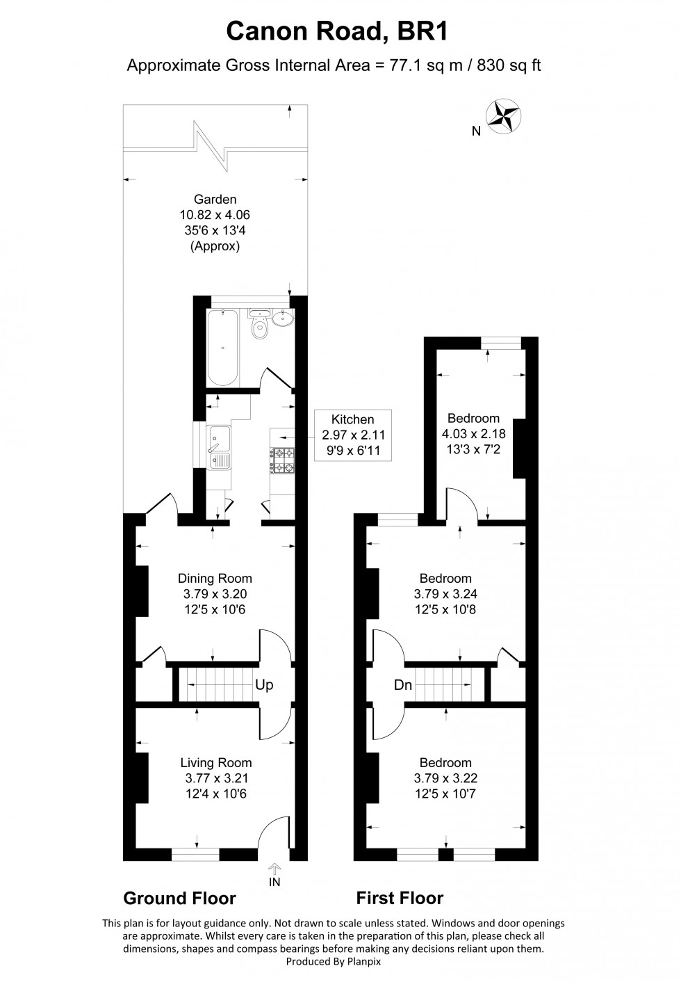 Floorplan for Canon Road, Bickley