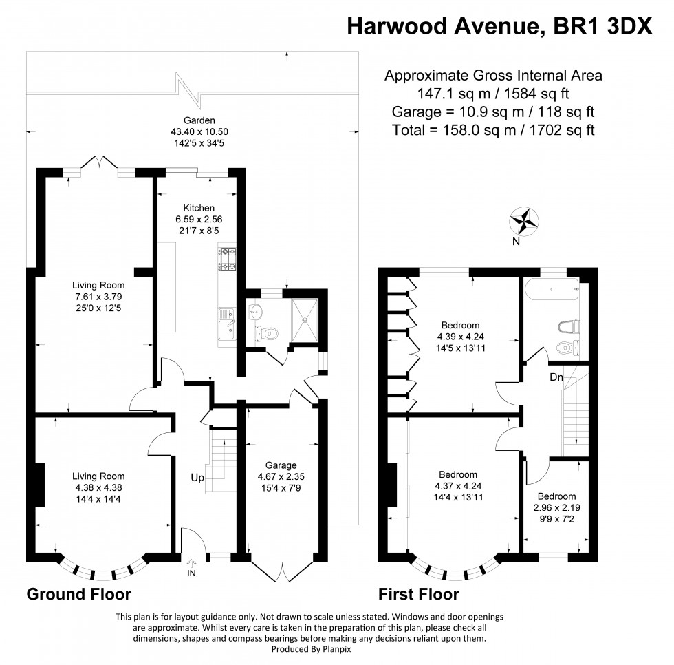 Floorplan for Harwood Avenue, Bromley