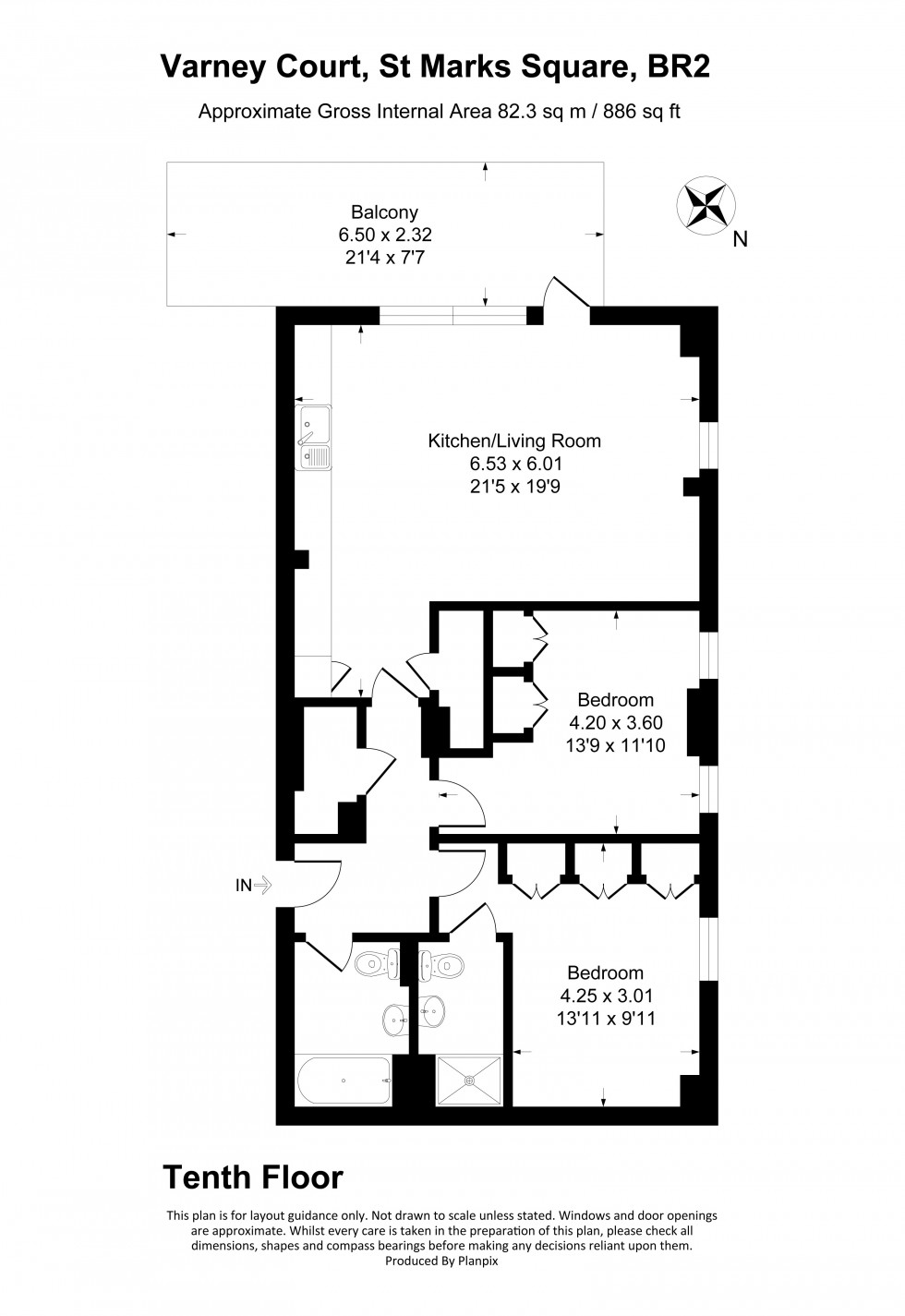 Floorplan for St. Marks Square, Bromley