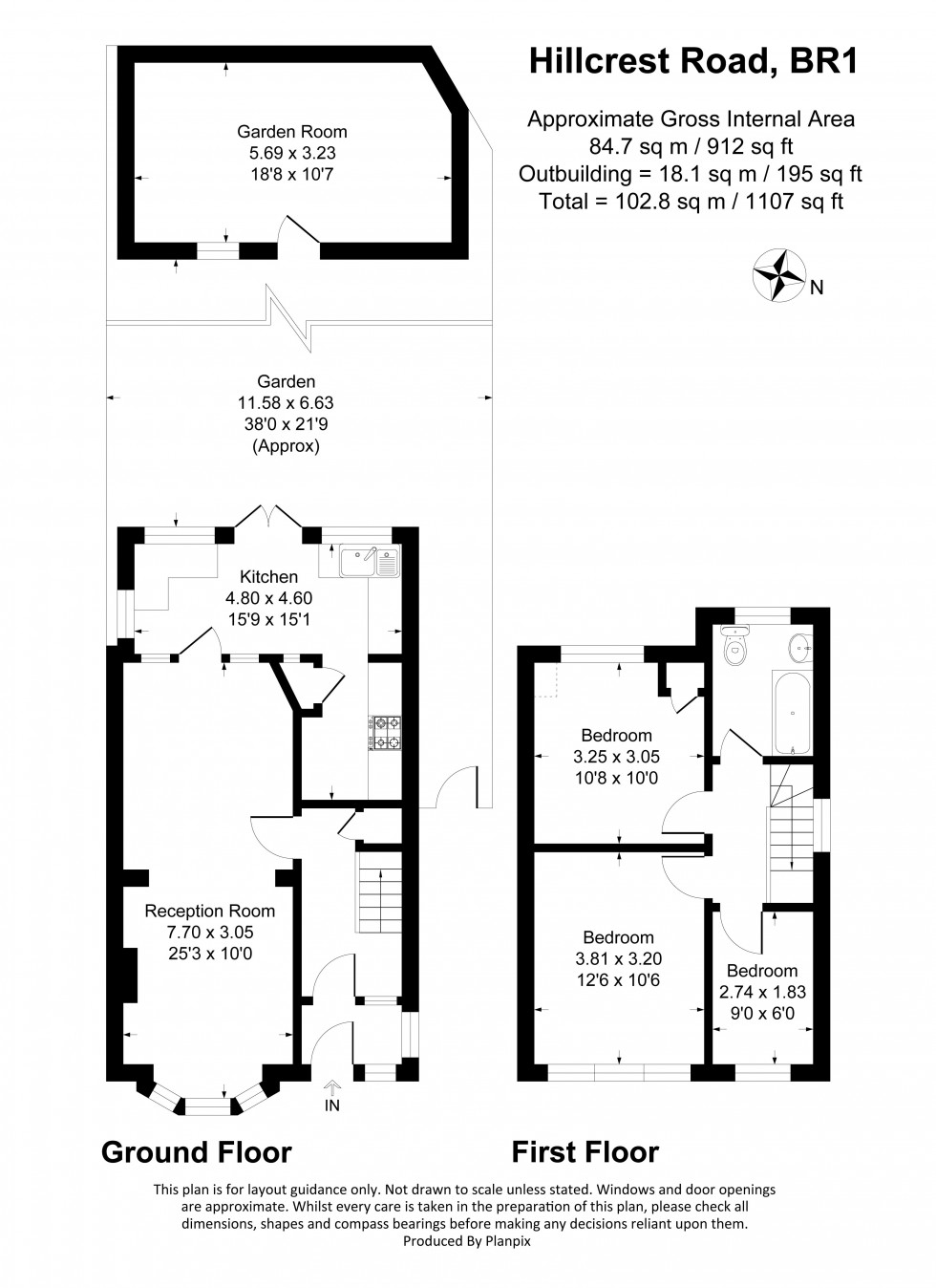 Floorplan for Hillcrest Road, Bromley