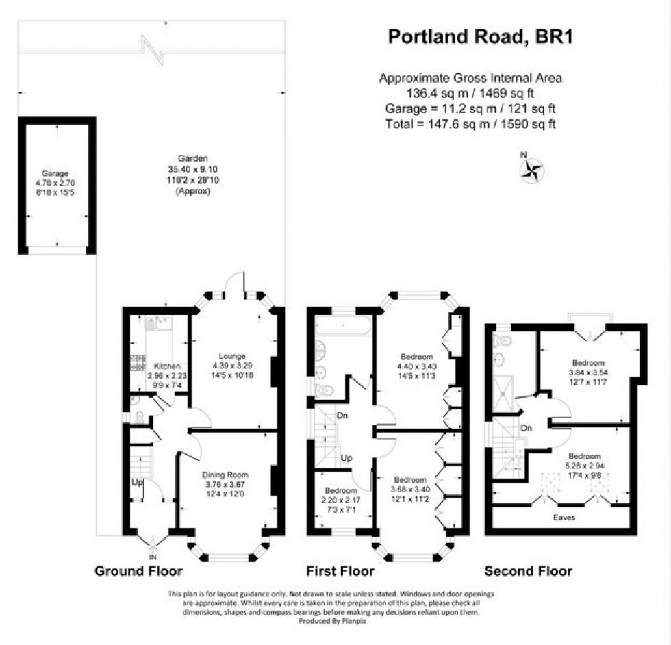 Floorplan for Portland Road, Bromley