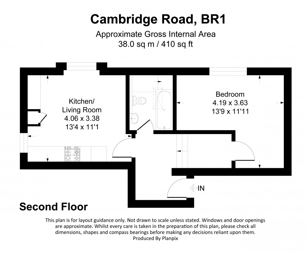 Floorplan for Cambridge Road, Bromley