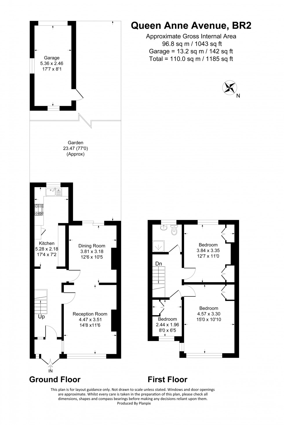 Floorplan for Queen Anne Avenue, Bromley